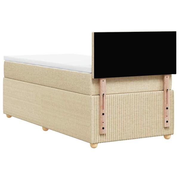 kontinentalseng med madras 90x190 cm stof cremefarvet