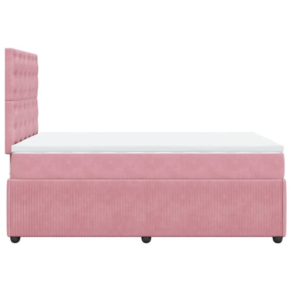 kontinentalseng med madras 120x190 cm velour lyserød