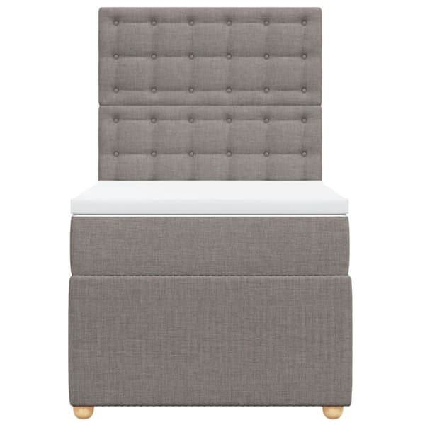 kontinentalseng med madras 90x190 cm stof gråbrun
