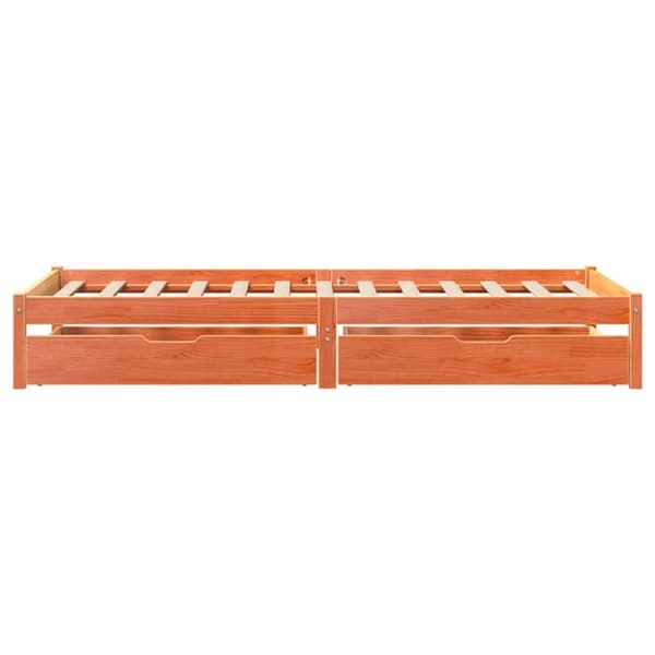 sengeramme uden madras 75x190 cm massivt fyrretræ gyldenbrun