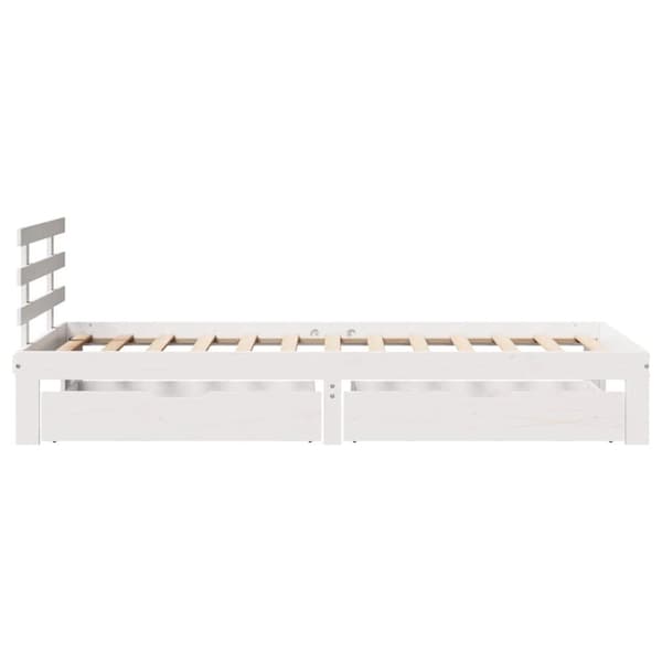 sengeramme med skuffer 75x190 cm massivt fyrretræ hvid