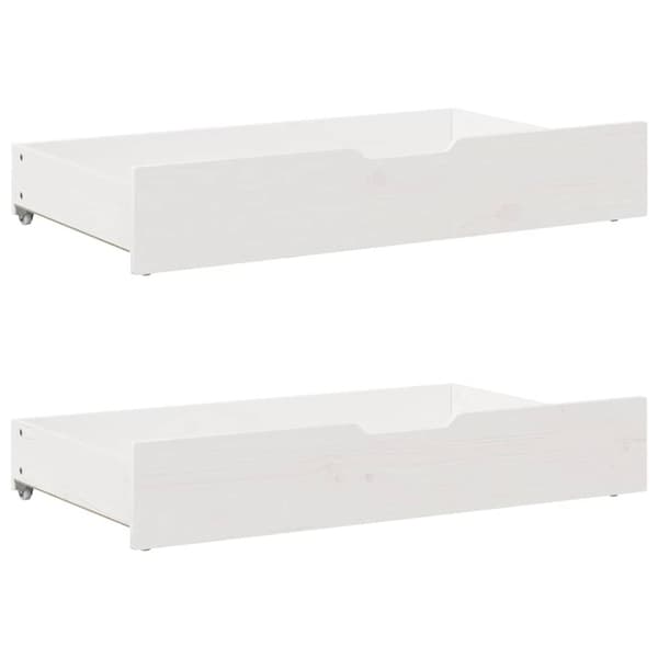 sengeramme med skuffer 75x190 cm massivt fyrretræ hvid