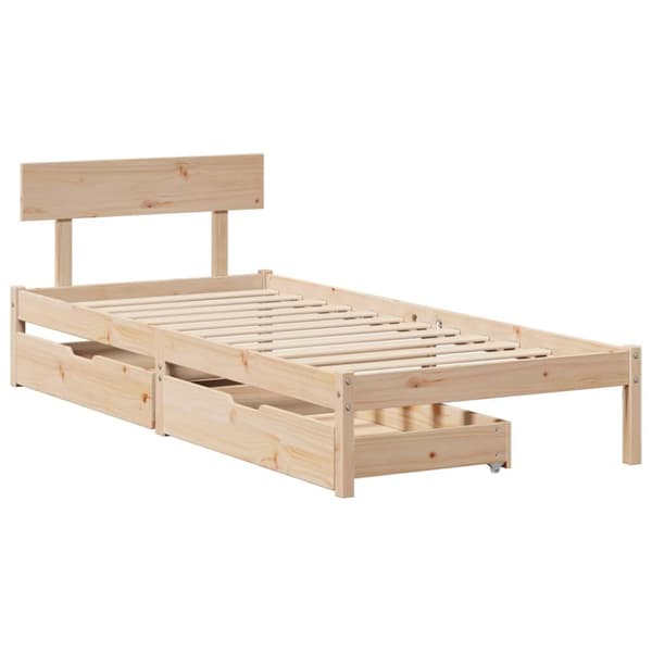 sengeramme uden madras 90x200 cm massivt fyrretræ
