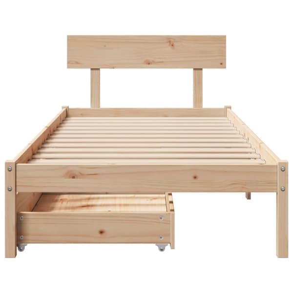 sengeramme uden madras 90x200 cm massivt fyrretræ
