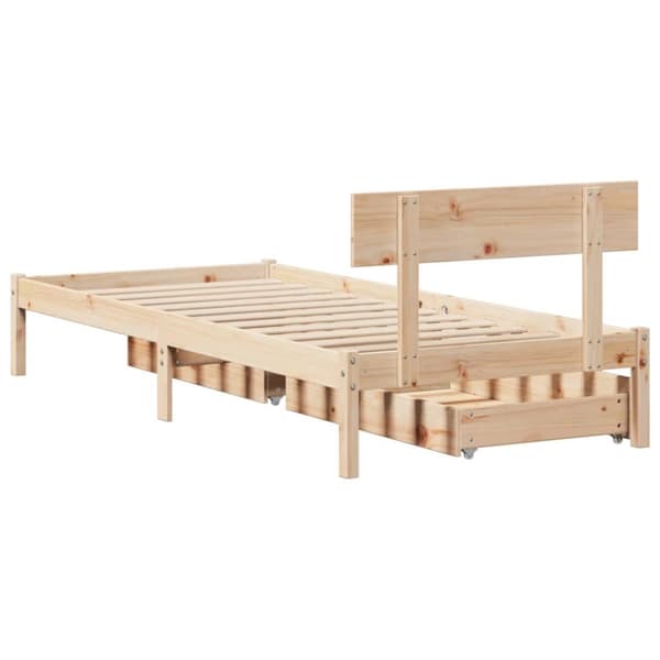 sengeramme uden madras 90x200 cm massivt fyrretræ