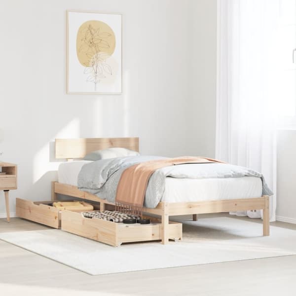 sengeramme uden madras 90x200 cm massivt fyrretræ