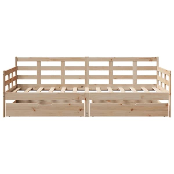 daybed med skuffer 90x190 cm massivt fyrretræ