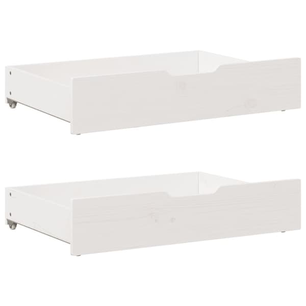 Dagbädd utdragbar med lådor utan madrass vit 90x190 cm