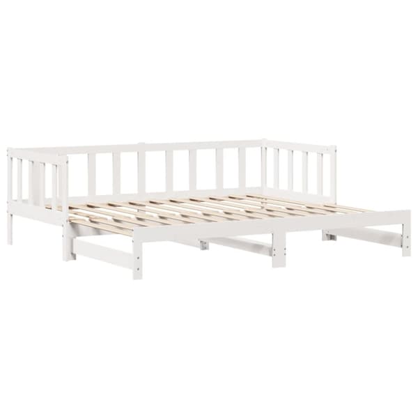 Dagbädd utdragbar med lådor utan madrass vit 90x190 cm