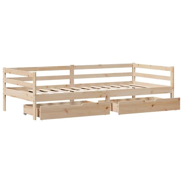 Vuodesohva laatikoilla 90x200 cm täysi mänty