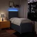 Miniatyrbillede 5 af 10: kontinentalseng med madras 100x200 cm stof blå