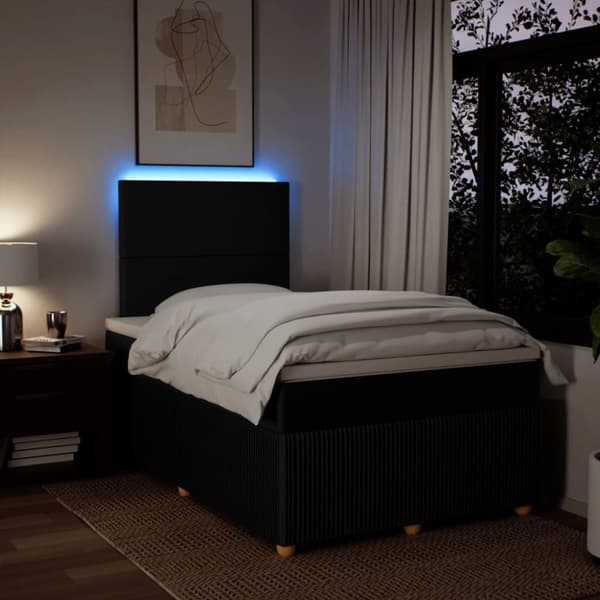 kontinentalseng med madras 120x190 cm stof sort