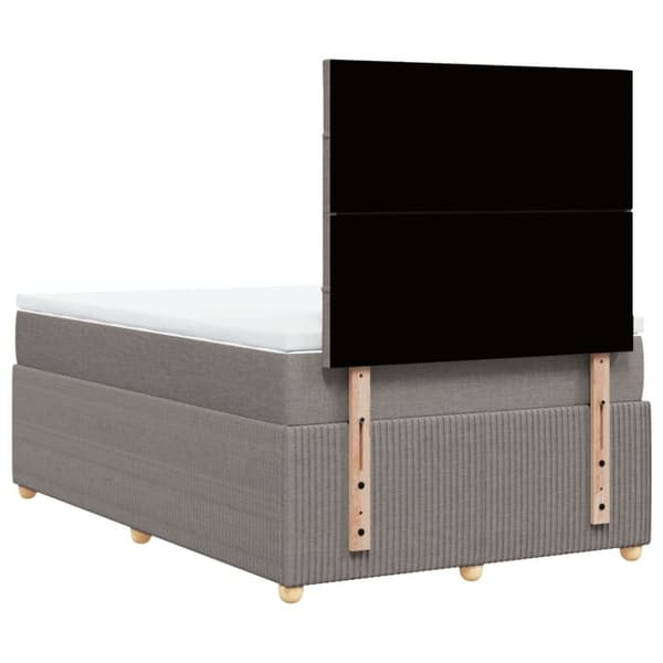 kontinentalseng med madras 120x190 cm stof gråbrun