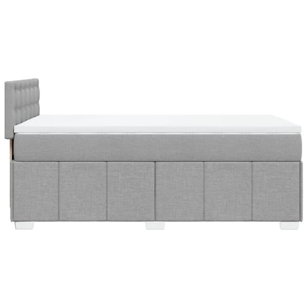 Ramsäng med madrass ljusgrå 90x190 cm tyg