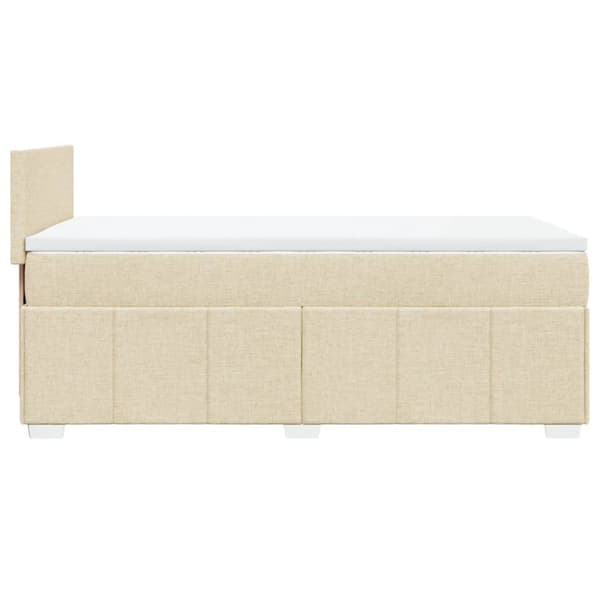 kontinentalseng med madras 90x200 cm stof cremefarvet
