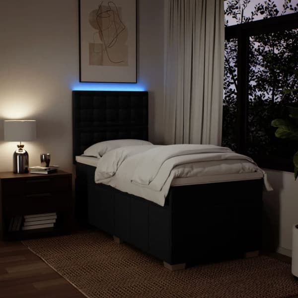 kontinentalseng med madras 100x200 cm stof sort