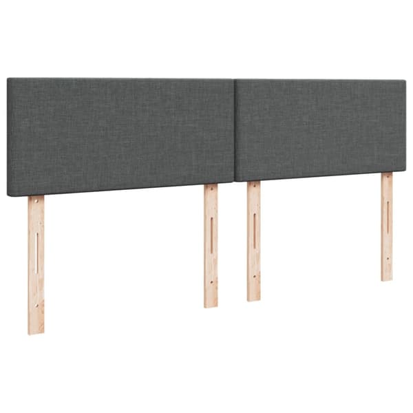 Ramsäng med madrass mörkgrå 200x200 cm tyg
