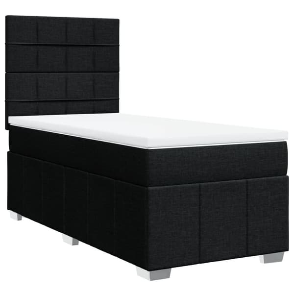 kontinentalseng med madras 100x200 cm stof sort