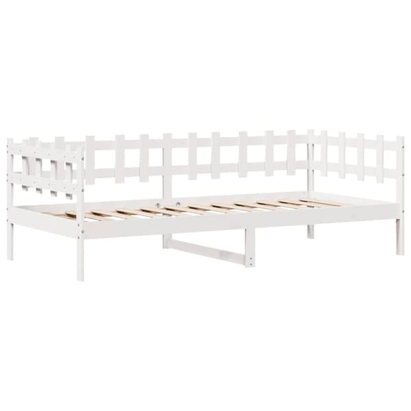 daybed med skuffer 90x200 cm massivt fyrretræ hvid