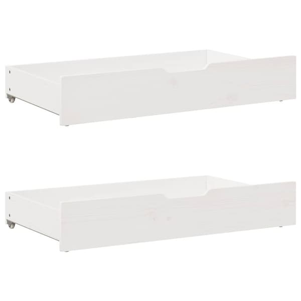 daybed med skuffer 90x200 cm massivt fyrretræ hvid