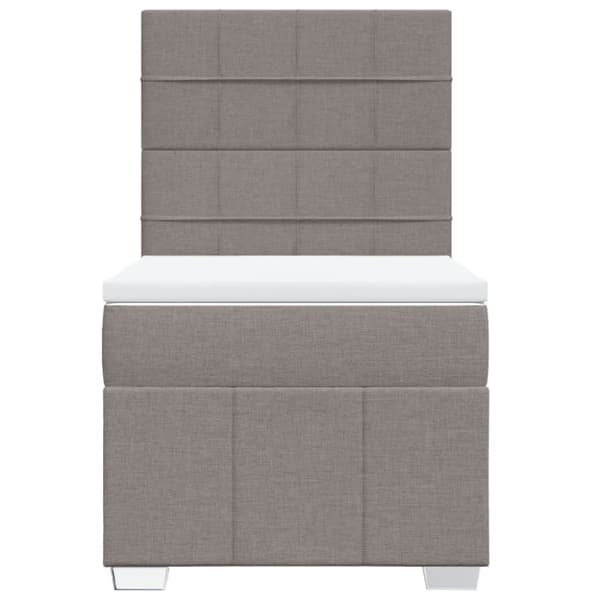 Ramsäng med madrass taupe 80x200 cm tyg