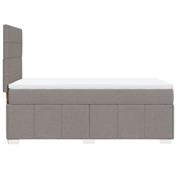 Ramsäng med madrass taupe 80x200 cm tyg