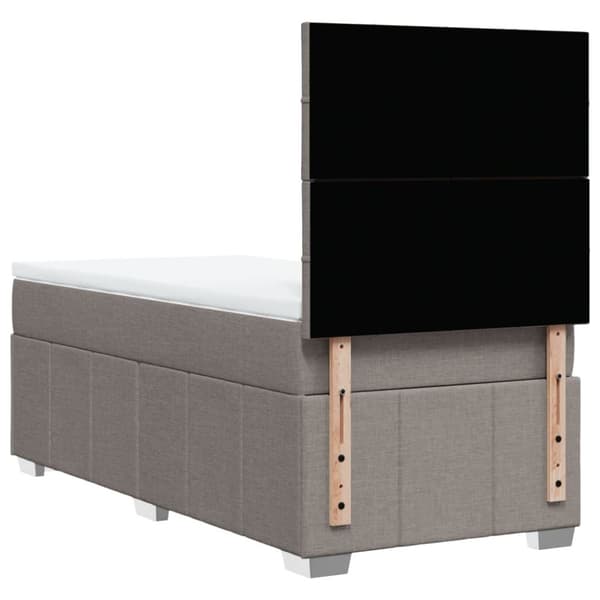 Ramsäng med madrass taupe 80x200 cm tyg