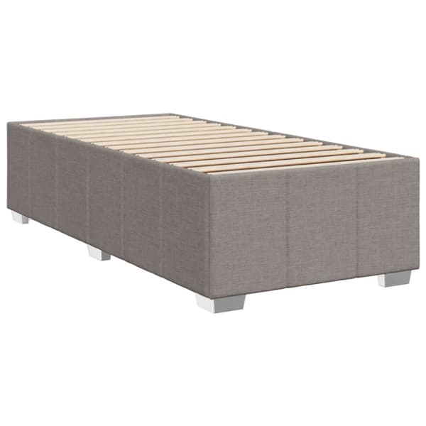Ramsäng med madrass taupe 80x200 cm tyg