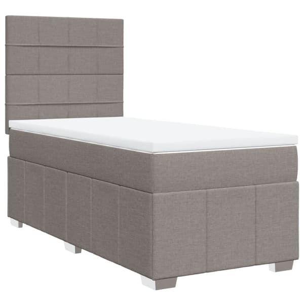 Ramsäng med madrass taupe 80x200 cm tyg