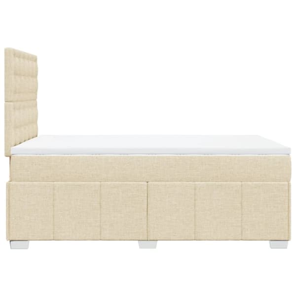 kontinentalseng med madras 120x190 cm stof cremefarvet