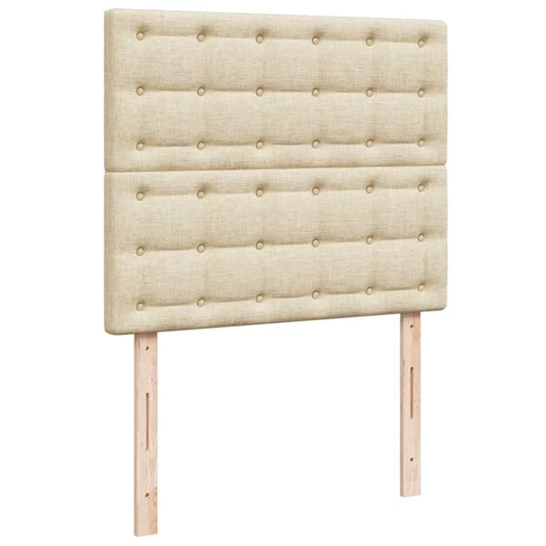 kontinentalseng med madras 120x190 cm stof cremefarvet