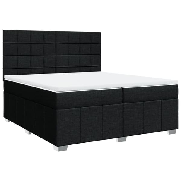 kontinentalseng med madras 200x200 cm stof sort