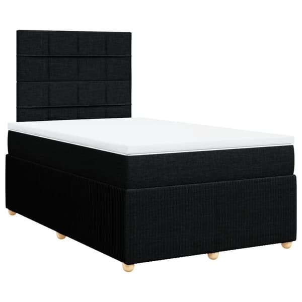 Ramsäng med madrass svart 120x190 cm tyg