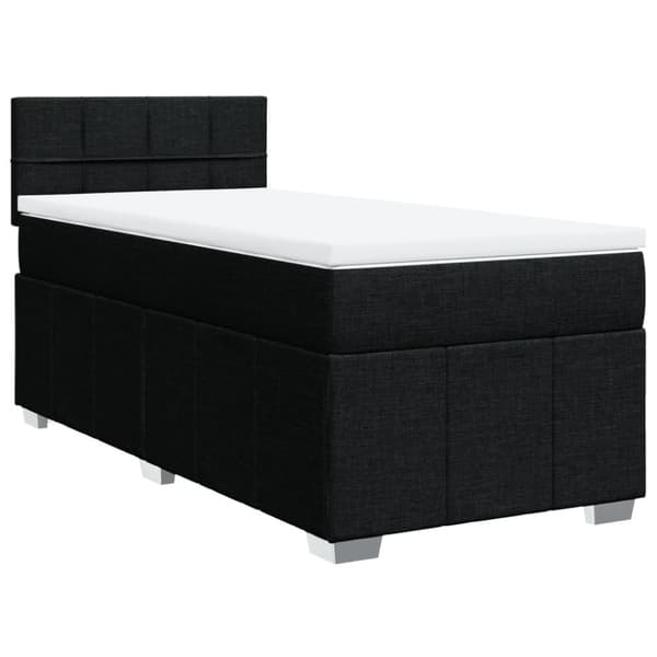 kontinentalseng med madras 90x200 cm stof sort