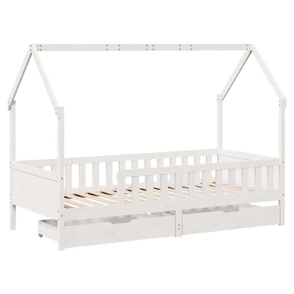 sengeramme til juniorseng m. skuffer 90x190 cm massivt fyr