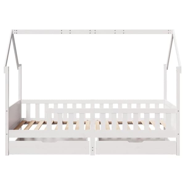 sengeramme til juniorseng m. skuffer 90x190 cm massivt fyr