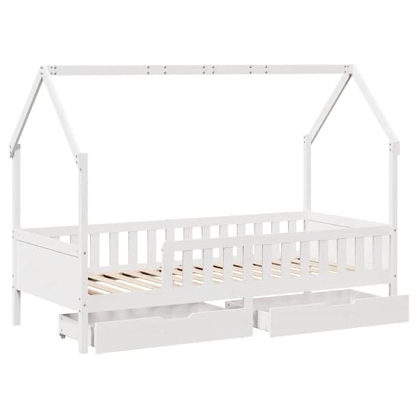 sengeramme til juniorseng m. skuffer 90x190 cm massivt fyr