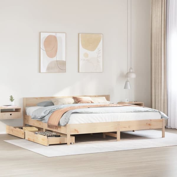 sengeramme uden madras 180x200 cm massivt fyrretræ