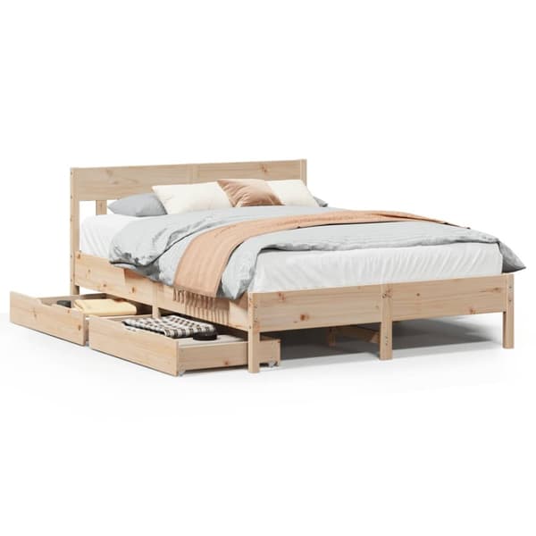 sengeramme uden madras 120x190 cm massivt fyrretræ