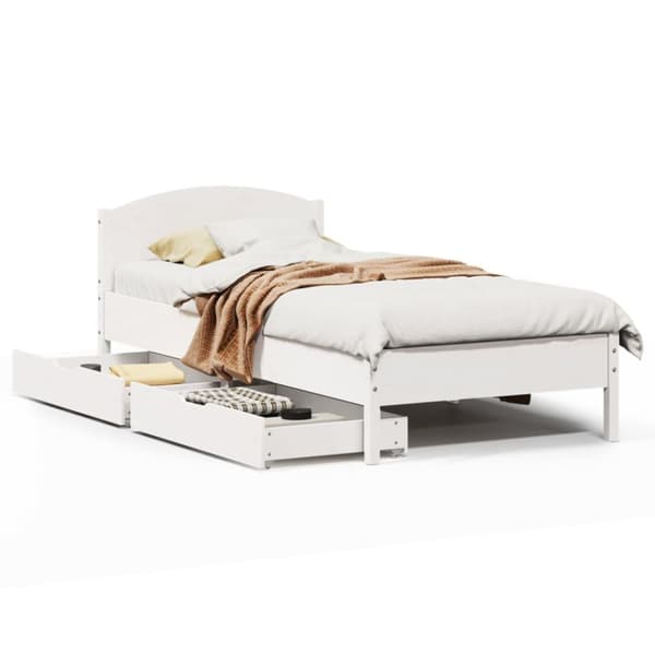 sengeramme uden madras 90x200 cm massivt fyrretræ hvid