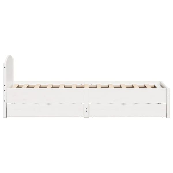 sengeramme uden madras 75x190 cm massivt fyrretræ hvid