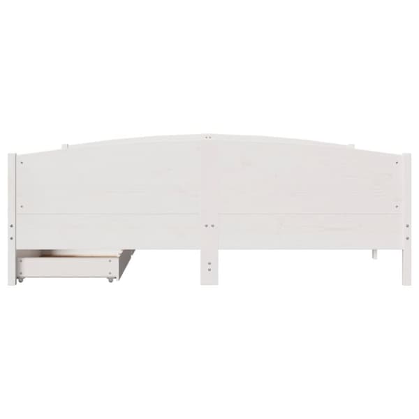sengeramme uden madras 200x200 cm massivt fyrretræ hvid