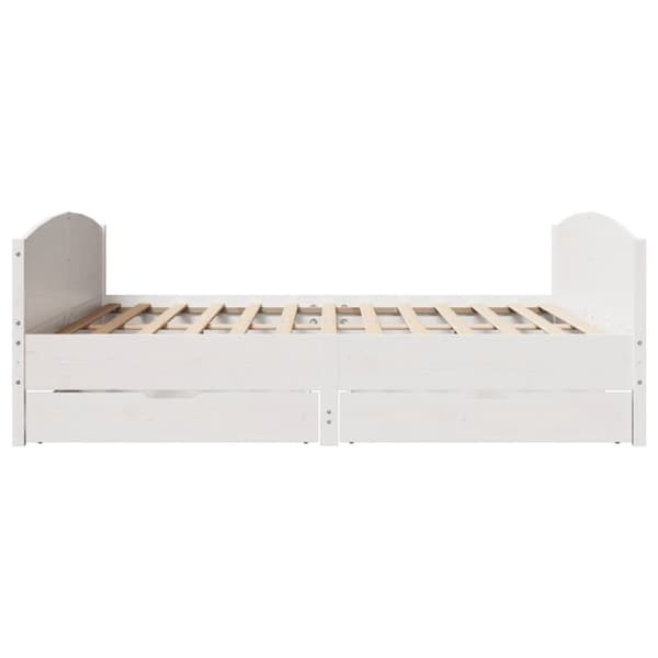 sengeramme uden madras 200x200 cm massivt fyrretræ hvid