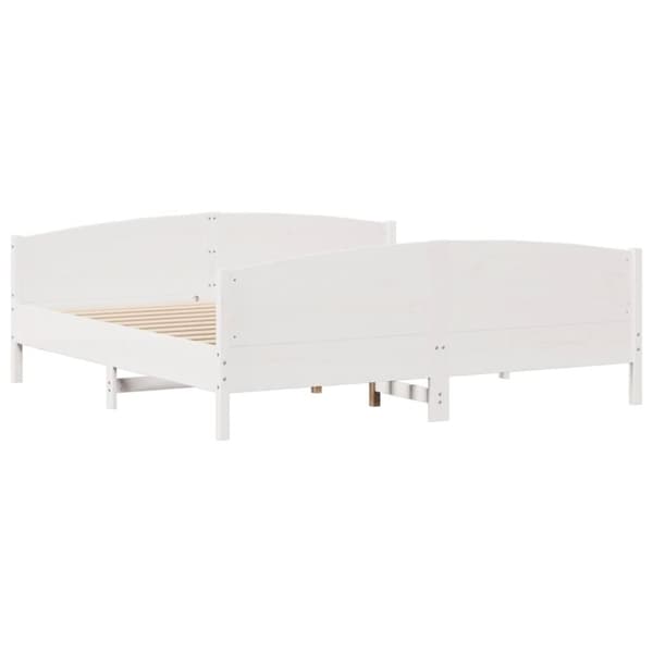 sengeramme uden madras 200x200 cm massivt fyrretræ hvid