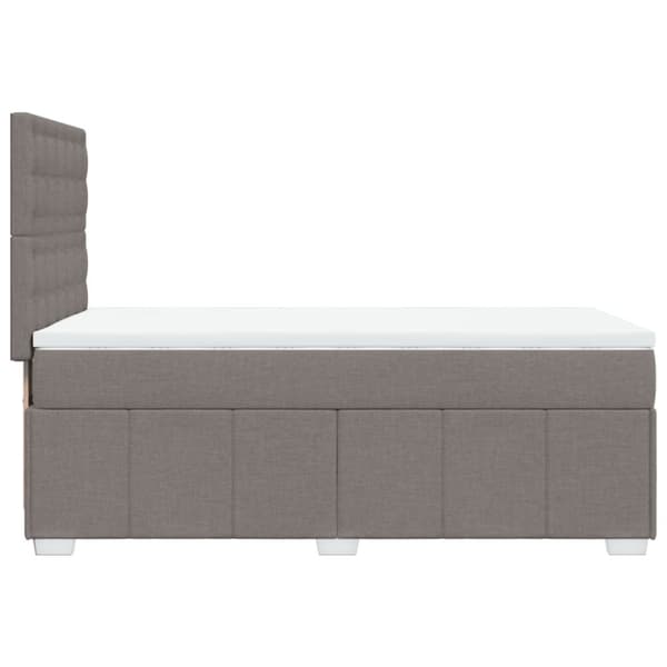 kontinentalseng med madras 90x190 cm stof gråbrun