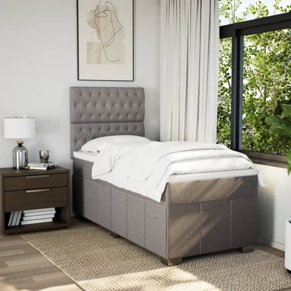 Continental sänky patjalla Taupe Kangas 90x190 cm
