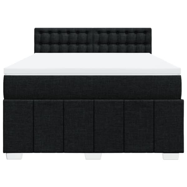 kontinentalseng med madras 140x190 cm stof sort