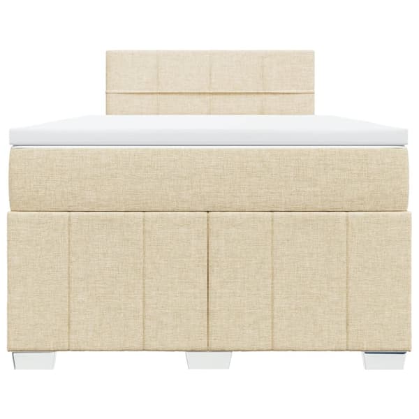 kontinentalseng med madras 120x190 cm stof cremefarvet