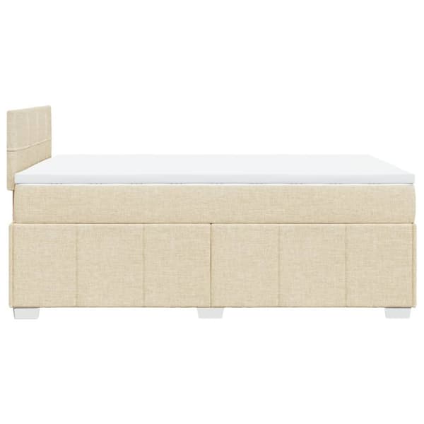 kontinentalseng med madras 120x190 cm stof cremefarvet