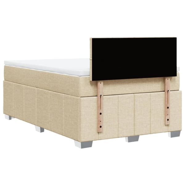 kontinentalseng med madras 120x190 cm stof cremefarvet